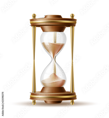 Vector realistic hourglass sandglass 3d mock up