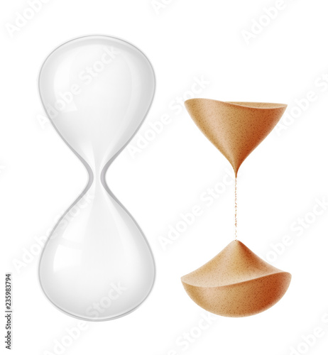 Vector realistic hourglass sandglass 3d mock up