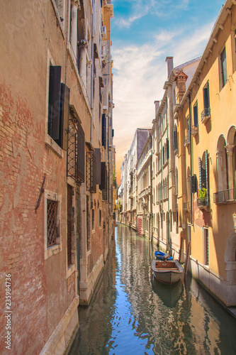 Beautiful view of one of the Venetian canals in Venice  Italy