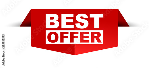 red vector banner best offer