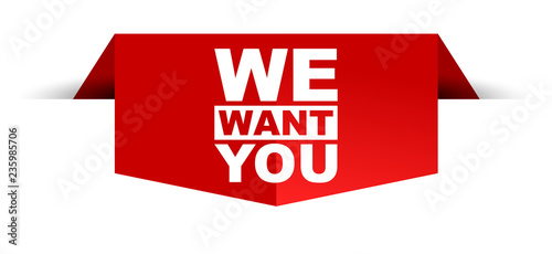 red vector banner we want you