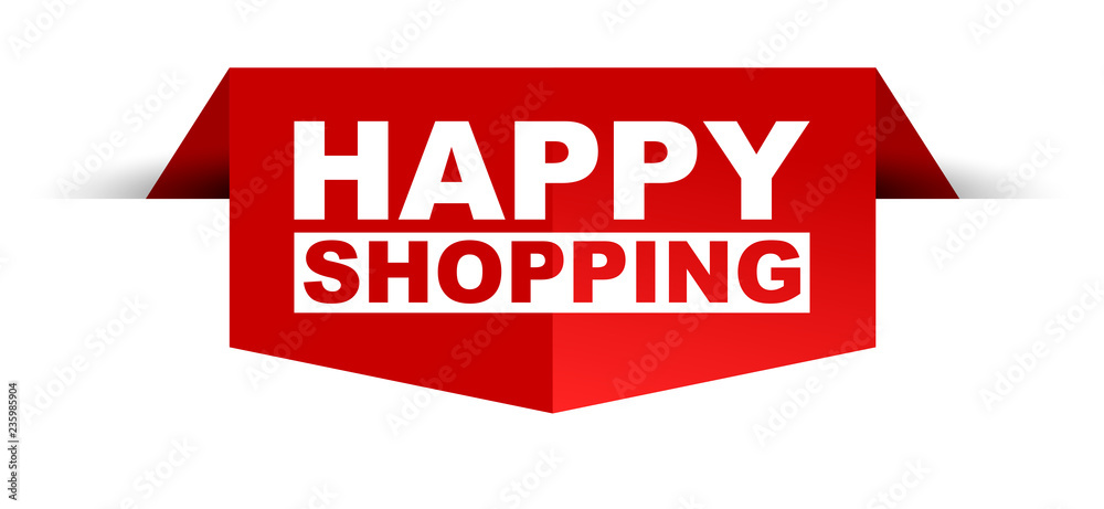 red vector banner happy shopping red vector banner happy shopping