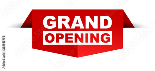 red vector banner grand opening