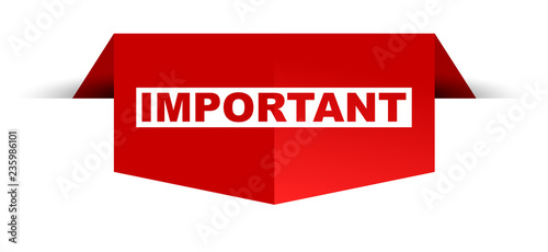 red vector banner important