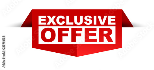 red vector banner exclusive offer