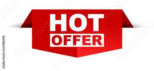 red vector banner hot offer