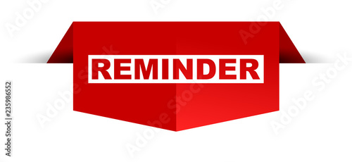 red vector banner reminder