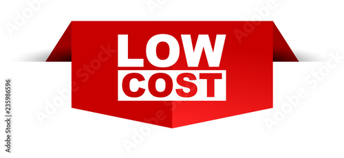 red vector banner low cost