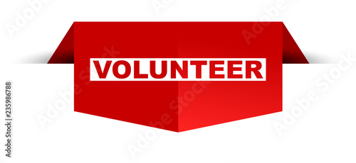 red vector banner volunteer