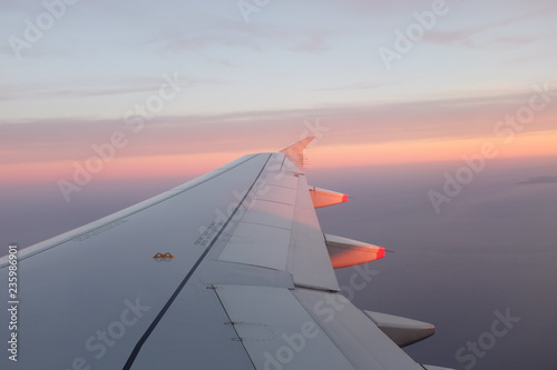 Airplane sunset
