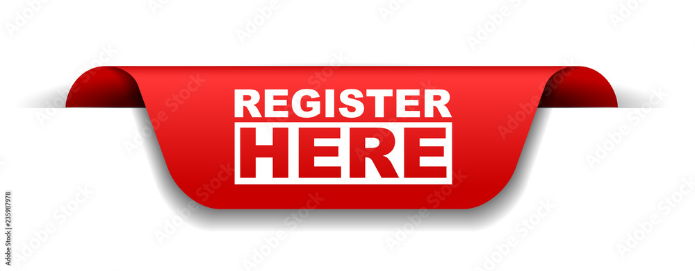 Fototapeta premium red vector banner register here
