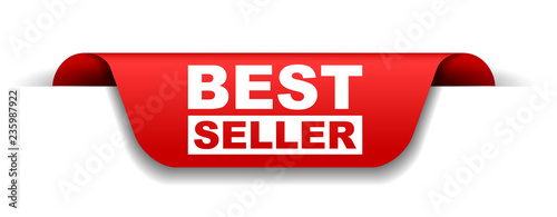 red vector banner best seller