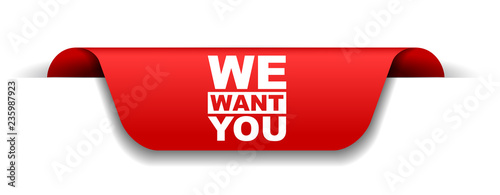 red vector banner we want you