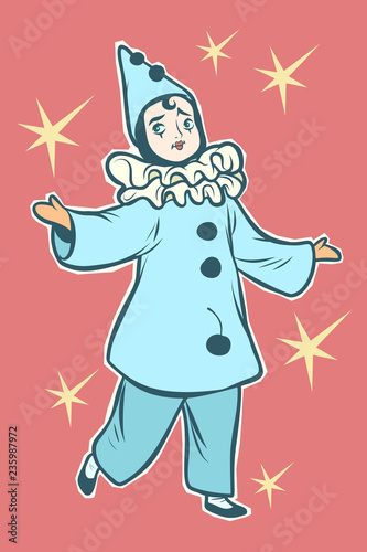 Pierrot stock character of pantomime and commedia dell arte