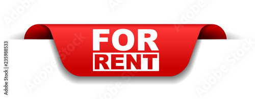 red vector banner for rent