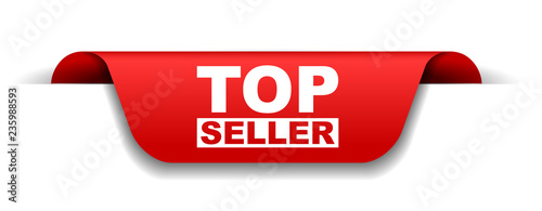 red vector banner top seller