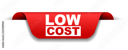 red vector banner low cost