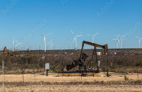 Oil Field and Wind Turbines