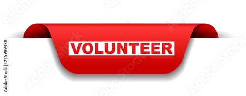 red vector banner volunteer