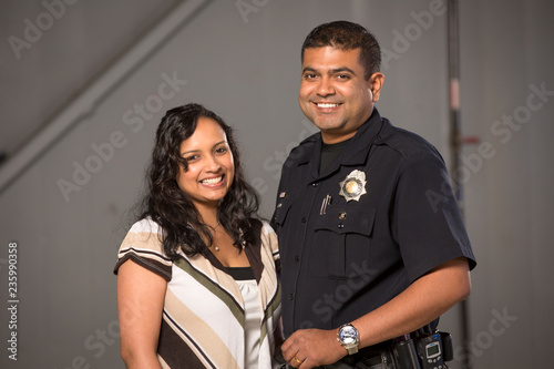Fototapeta Policeman and his wife