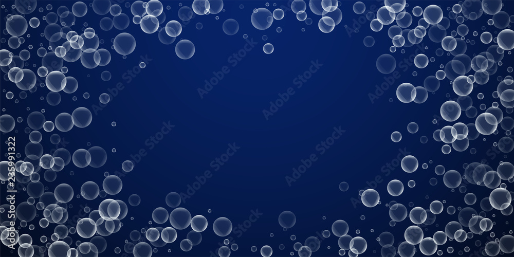 Random soap bubbles abstract background. Blowing b