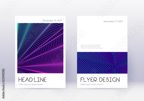 Minimal cover design template set. Neon abstract l