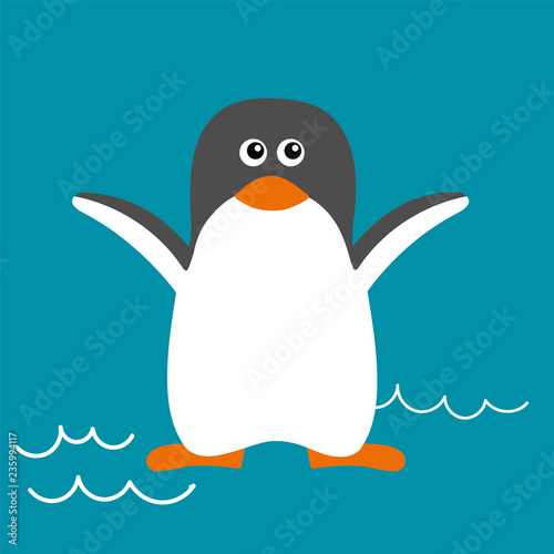 Vector collection of polar penguin in flat style