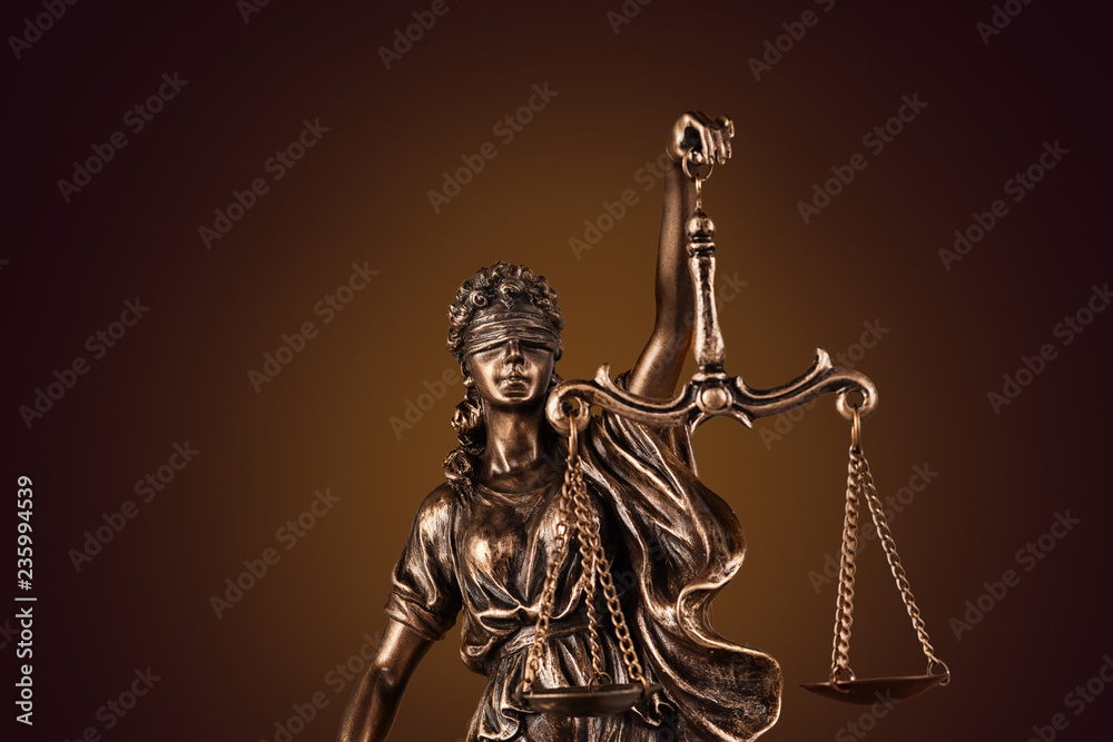 The Statue of Justice - lady justice or Iustitia / Justitia the Roman goddess of Justice