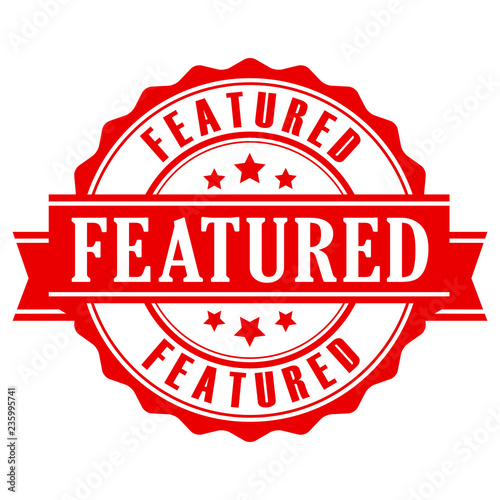 Red featured vector label