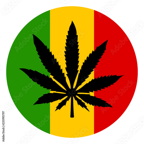 Marijuana and rastafarian tricolor icon
