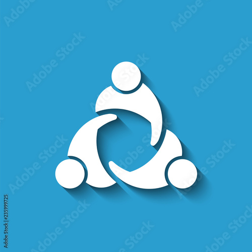 Teamwork People Reunion. Vector Logo Design