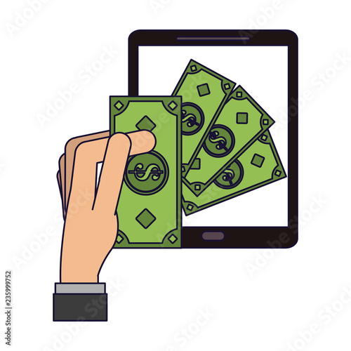 Money online wit smartphone