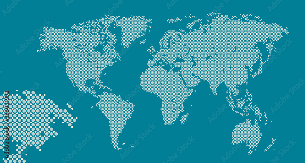Dotted world map, abstract. Travel, business concept. Vector illustration Dotted world map, abstract. Travel, business concept. Vector illustration