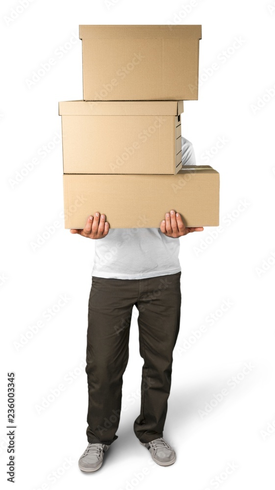 Man Carrying Boxes Man Carrying Boxes