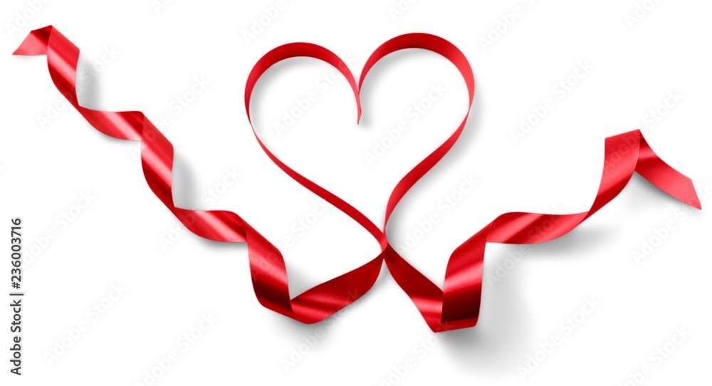 Heart-Shaped Red Ribbon