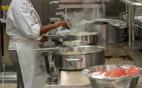 Konstfotografi Modern stainless steel hobs in commercial kitchen