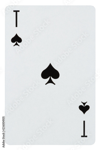 Playing card Ace of spades isolated on white
