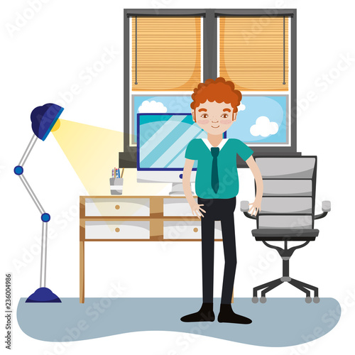 Businessman in office