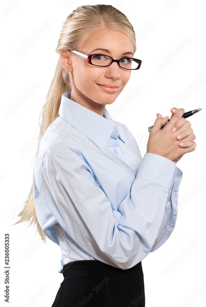 Beautiful young businesswoman posing for portrait
