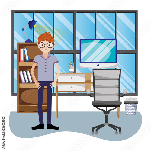 Businessman in office