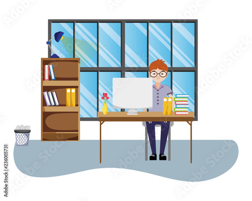 Businessman in office