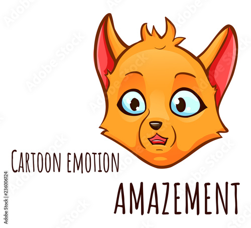 Cartoon emotion of fox -  amazement