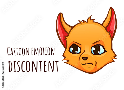 Cartoon emotion of fox -  discontent