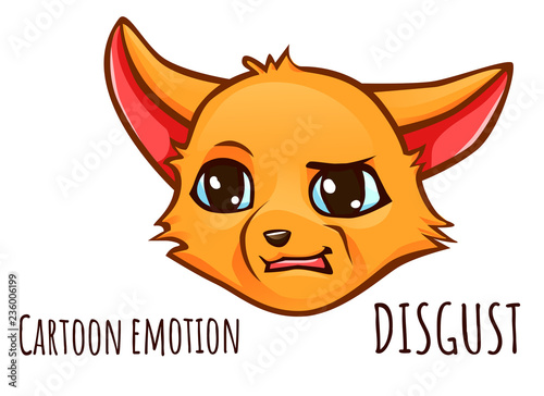 Cartoon emotion of fox -  disgust