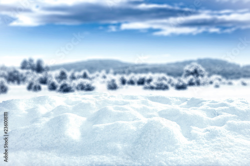 Composition of snow with free space for an advertising product   © magdal3na
