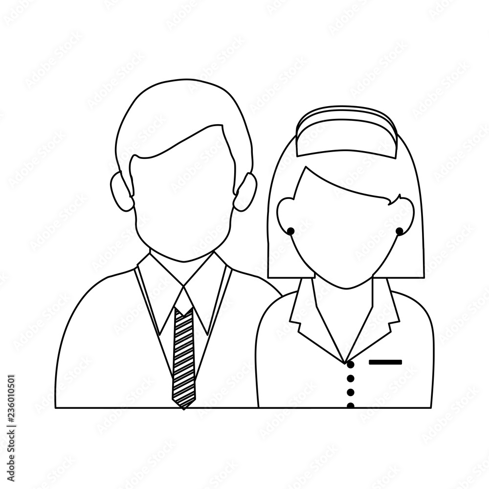 Fototapeta premium Businessman and nurse avatar