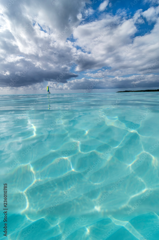 Sailing off Half Moon Cay, Bahamas