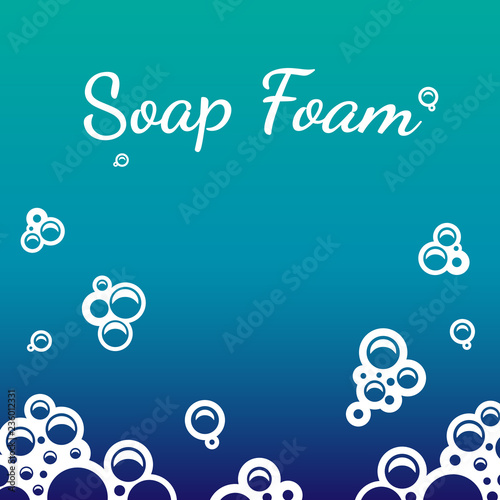 White flat soap foam. Template, blank for writing text, booklet, brochure, advertising. EPS10 vector illustration.