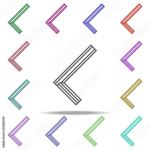 triangular ruler concept line icon. Elements of construction tools in multi color style icons. Simple icon for websites, web design, mobile app, info graphics