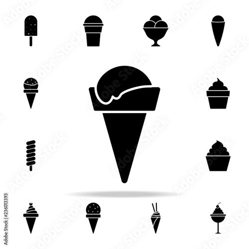 ice cream in a waffle horn icon. Ice cream icons universal set for web and mobile